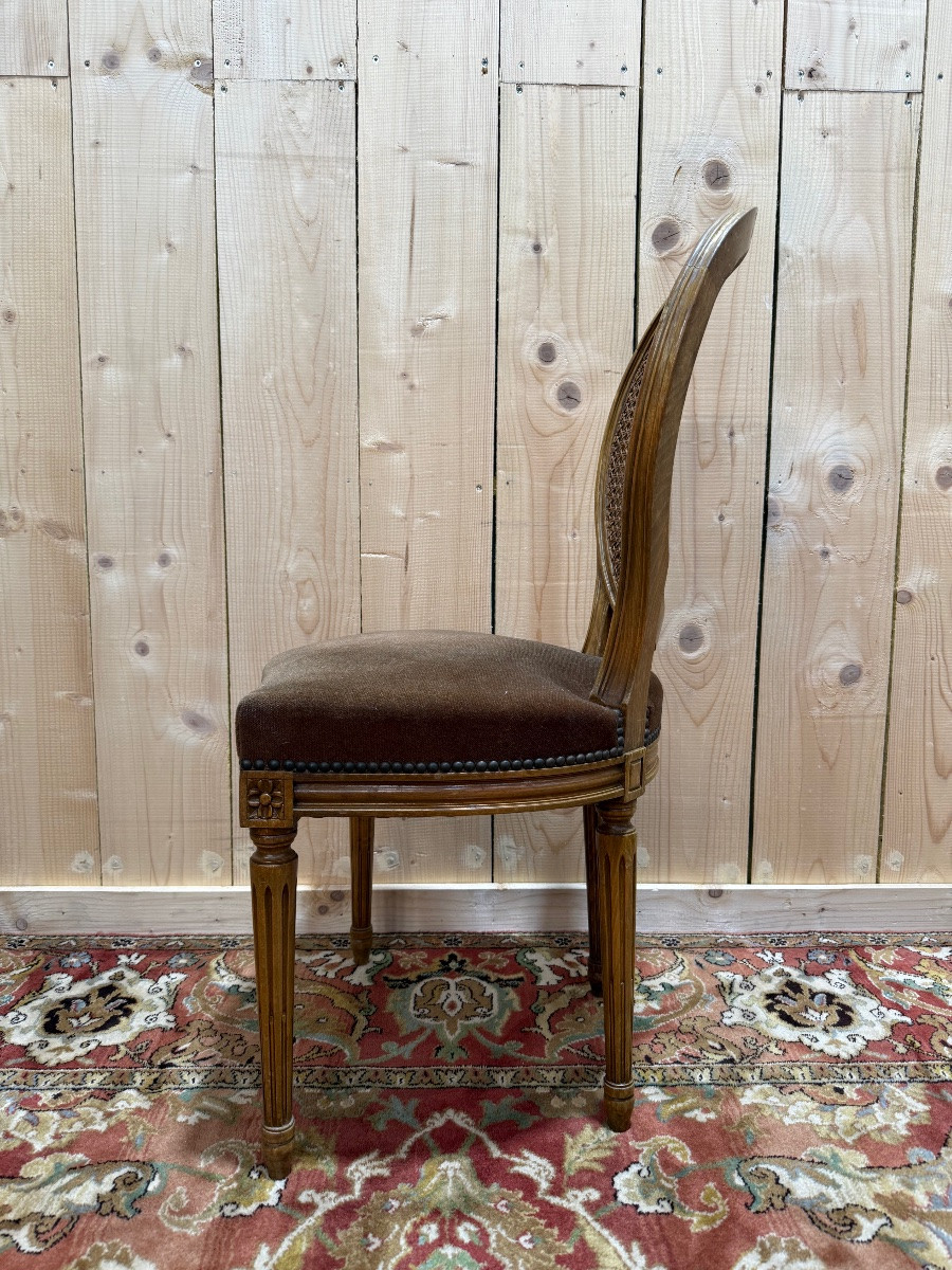 Set Of 6 Louis XVI Style Medallion Chairs-photo-2