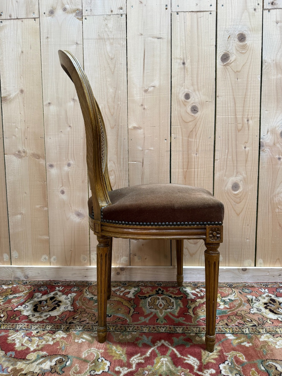 Set Of 6 Louis XVI Style Medallion Chairs-photo-3