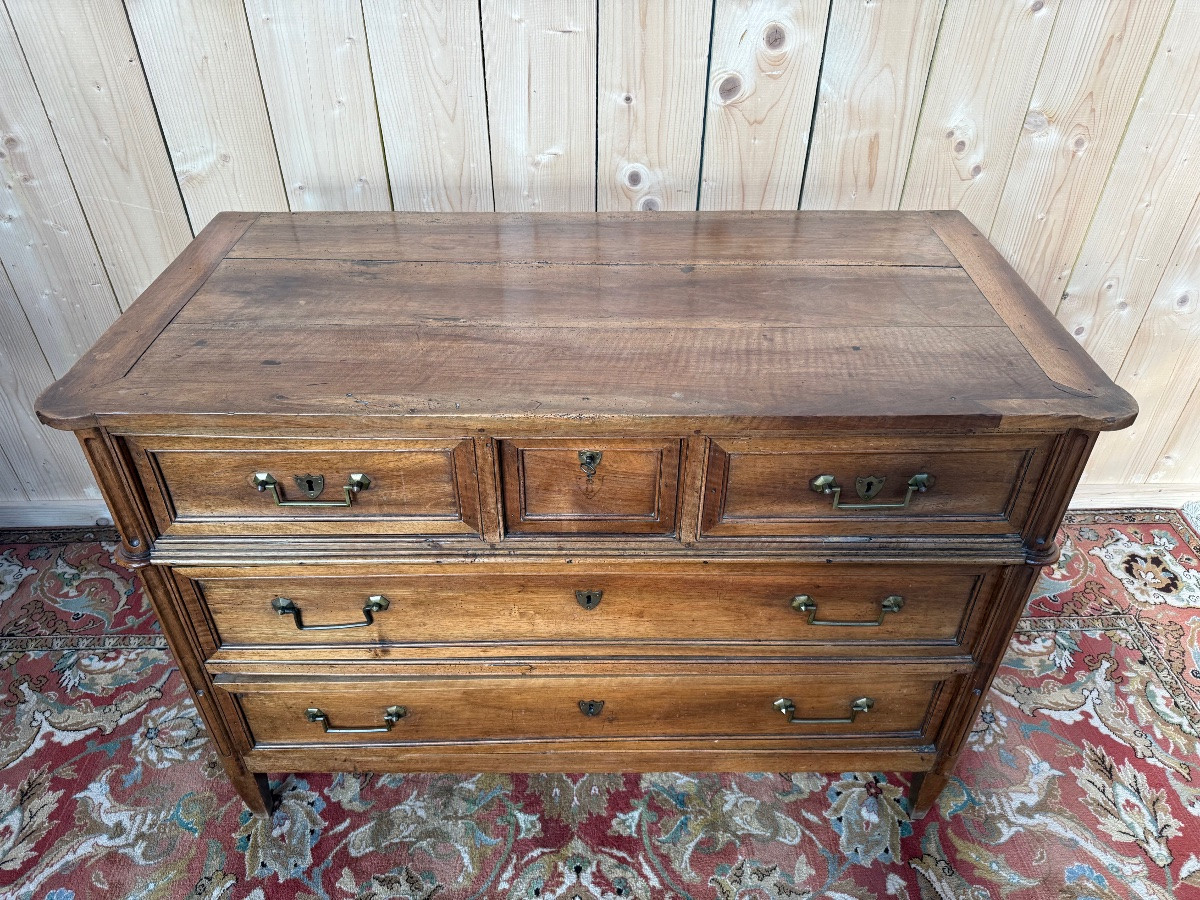 Louis XVI Period Chest Of Drawers In Solid Walnut -photo-2