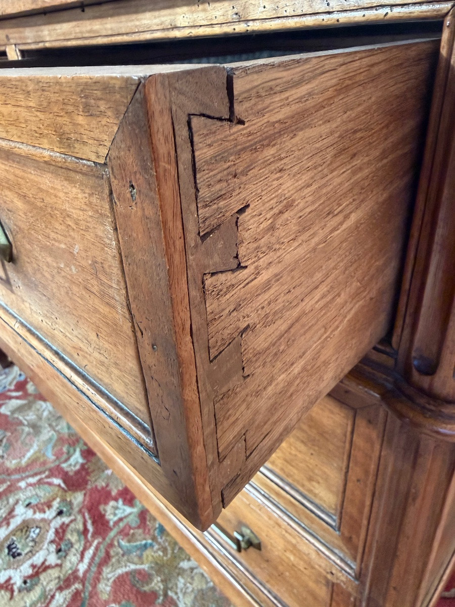 Louis XVI Period Chest Of Drawers In Solid Walnut -photo-4