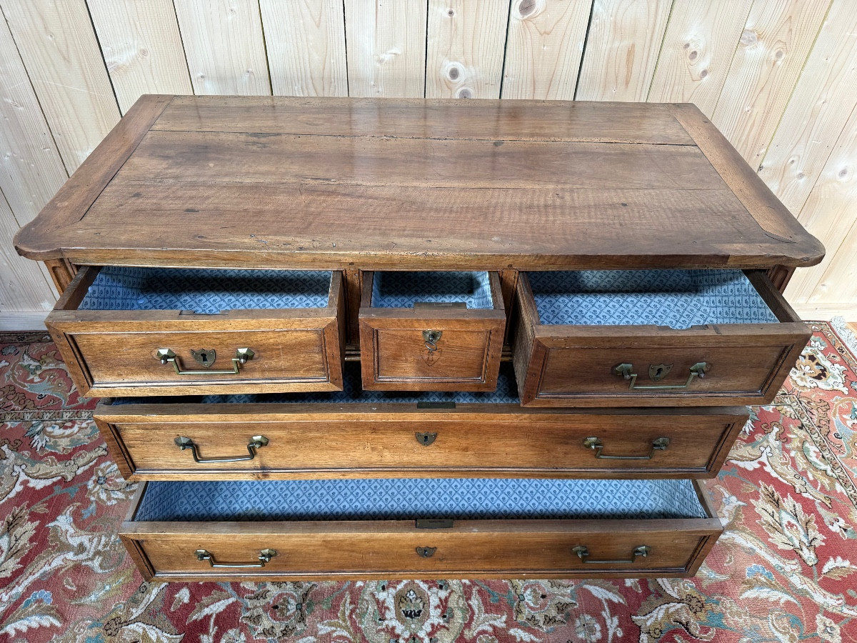 Louis XVI Period Chest Of Drawers In Solid Walnut -photo-5