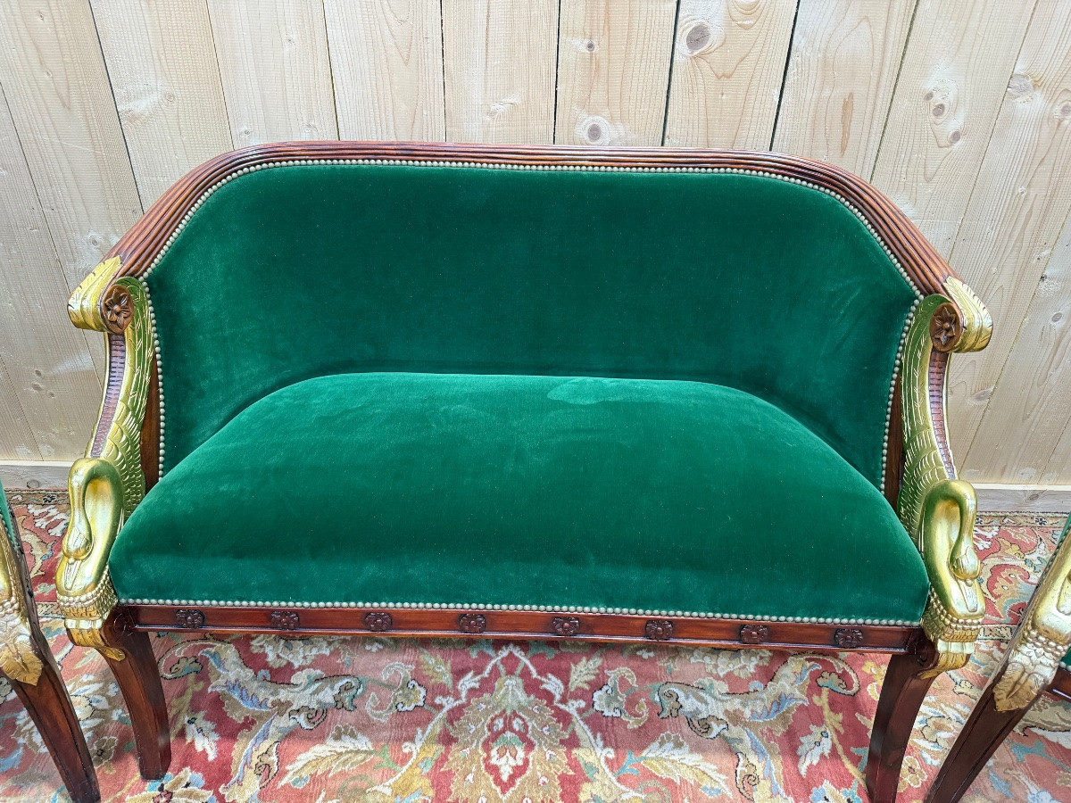 Salon de style Empire canapé et paire de fauteuils -photo-3