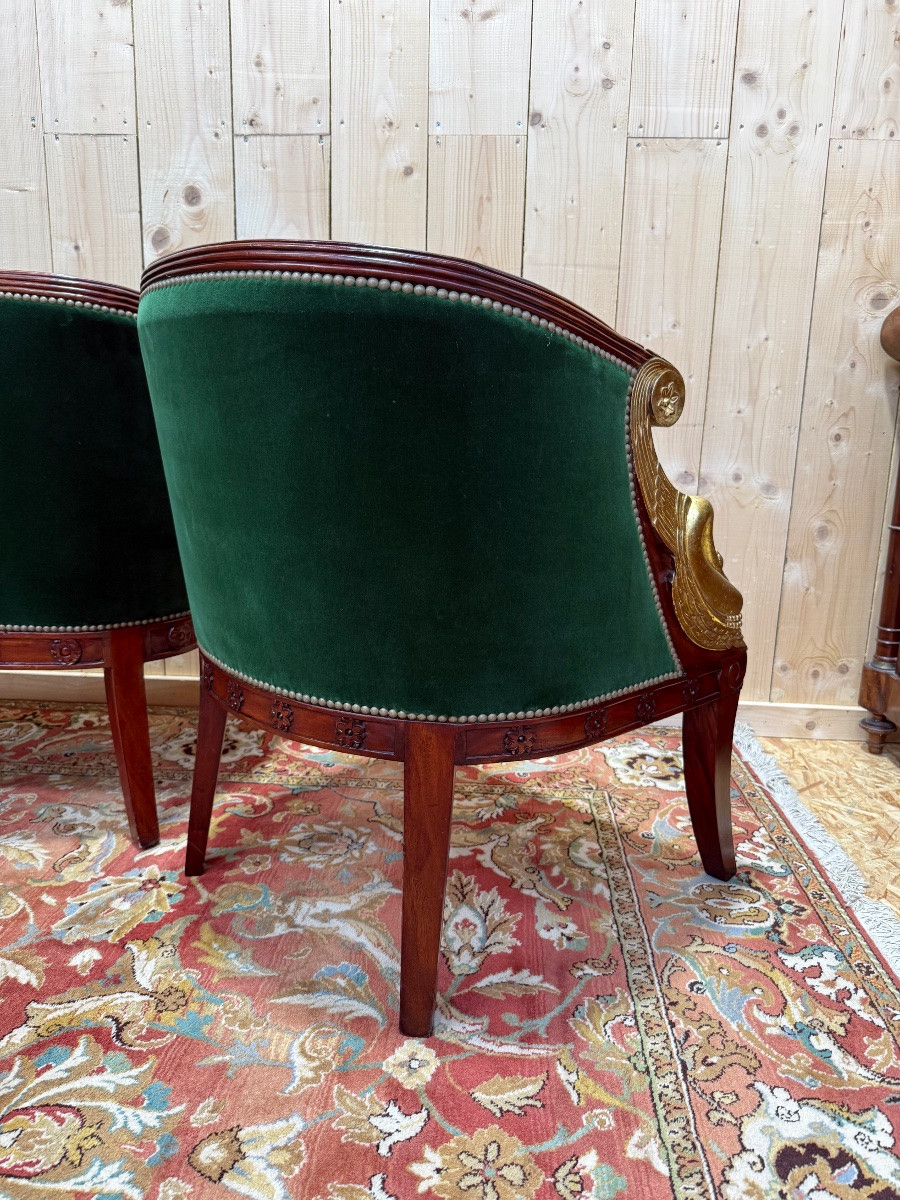 Salon de style Empire canapé et paire de fauteuils -photo-3