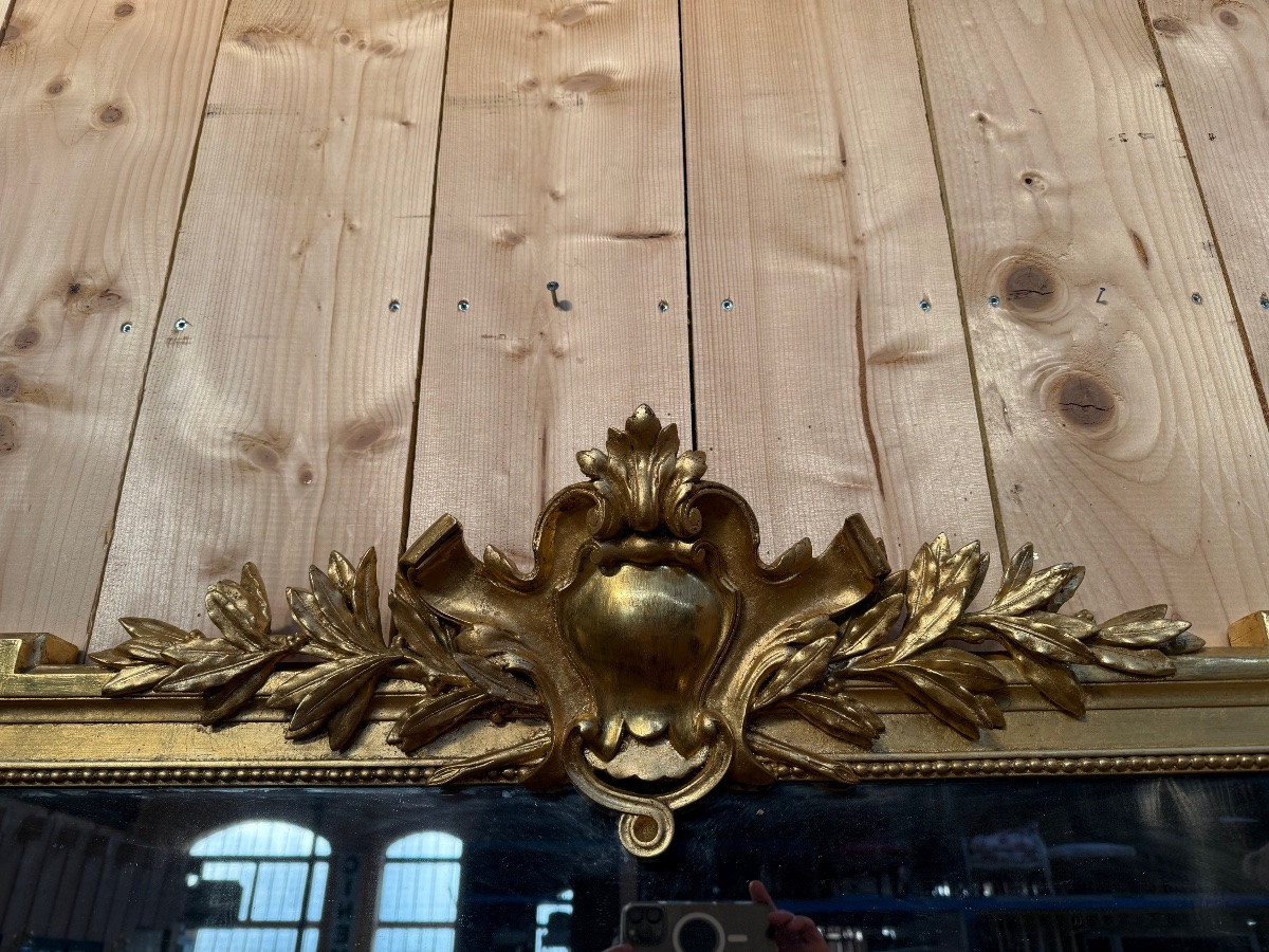 Napoleon III Period Mirror Gilded With Gold Leaf -photo-3
