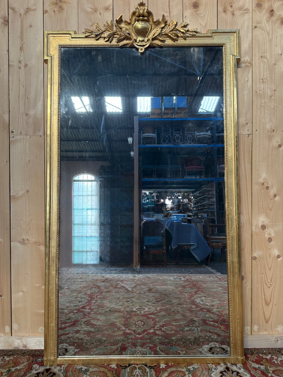 Napoleon III Period Mirror Gilded With Gold Leaf -photo-4