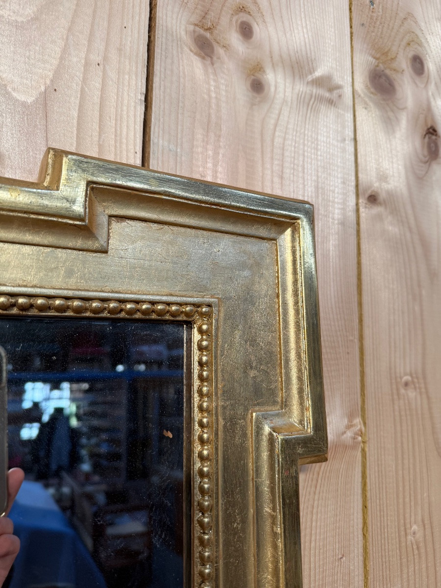 Napoleon III Period Mirror Gilded With Gold Leaf -photo-1
