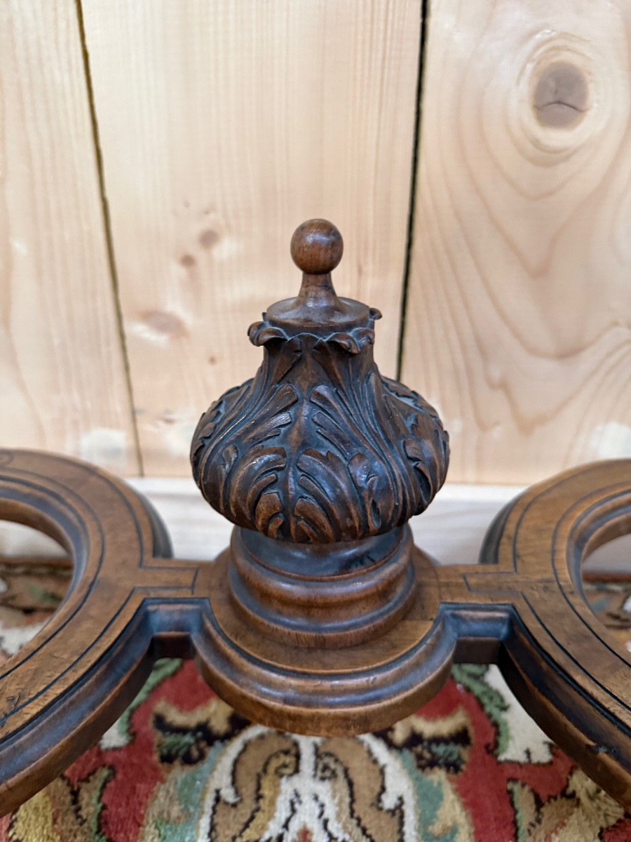 Louis XV Style Console In Carved Walnut And Marble -photo-2