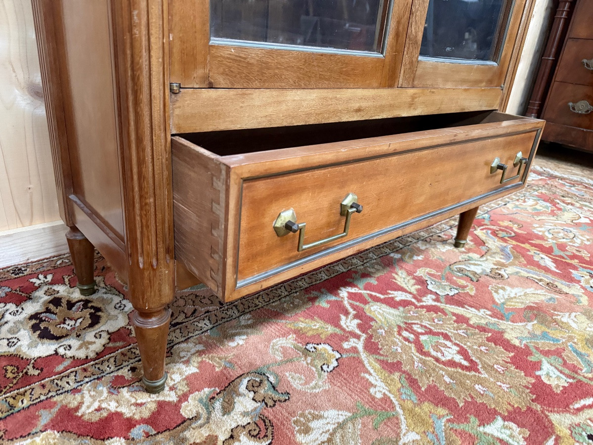 Louis XVI Style Mahogany Bookcase/display Cabinet -photo-3