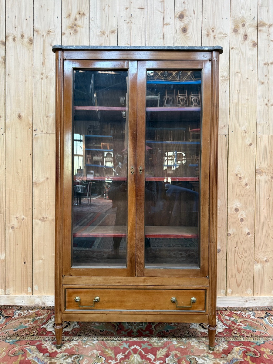 Louis XVI Style Mahogany Bookcase/display Cabinet 