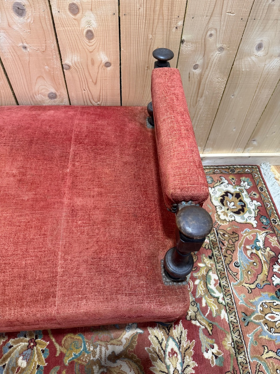 Grande banquette d'époque Napoléon III à 6 pieds -photo-4