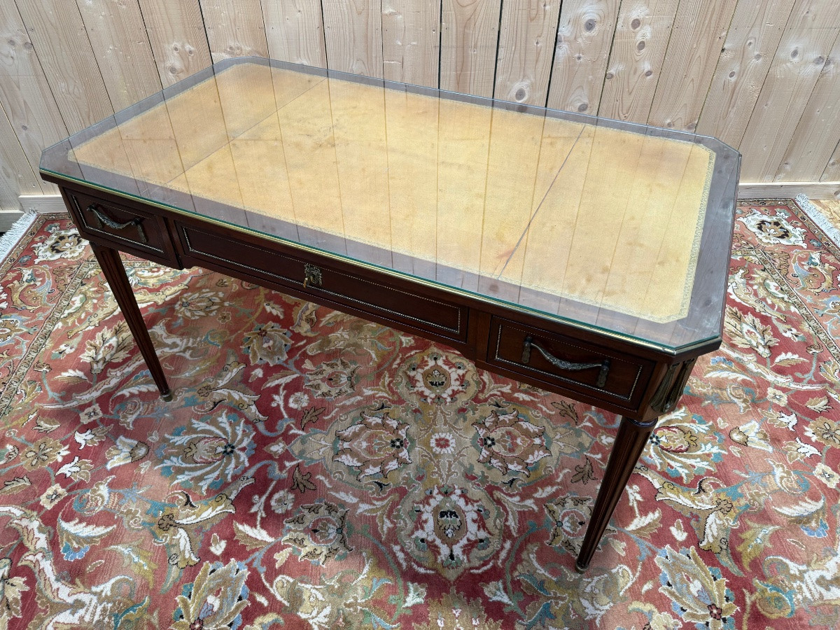 Louis XVI Style Mahogany Flat Desk -photo-3