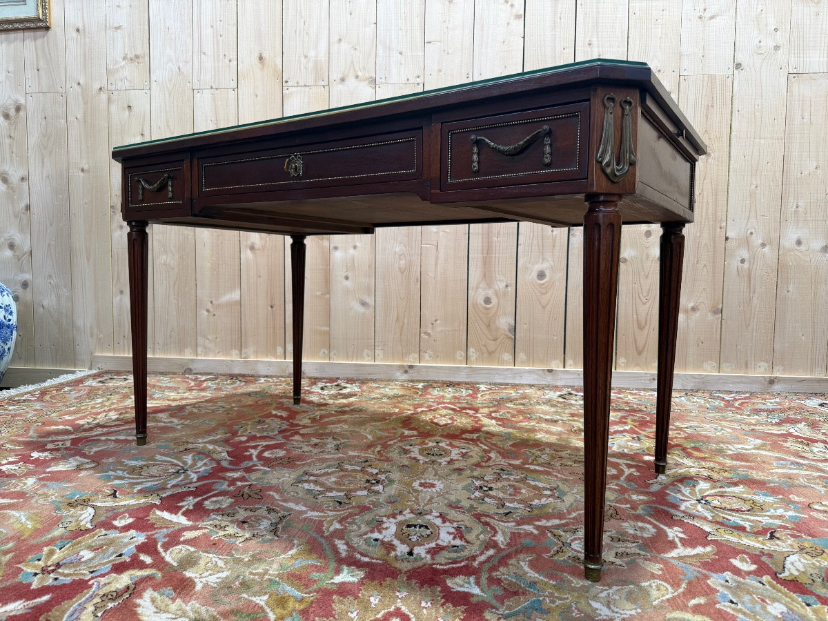 Louis XVI Style Mahogany Flat Desk -photo-4