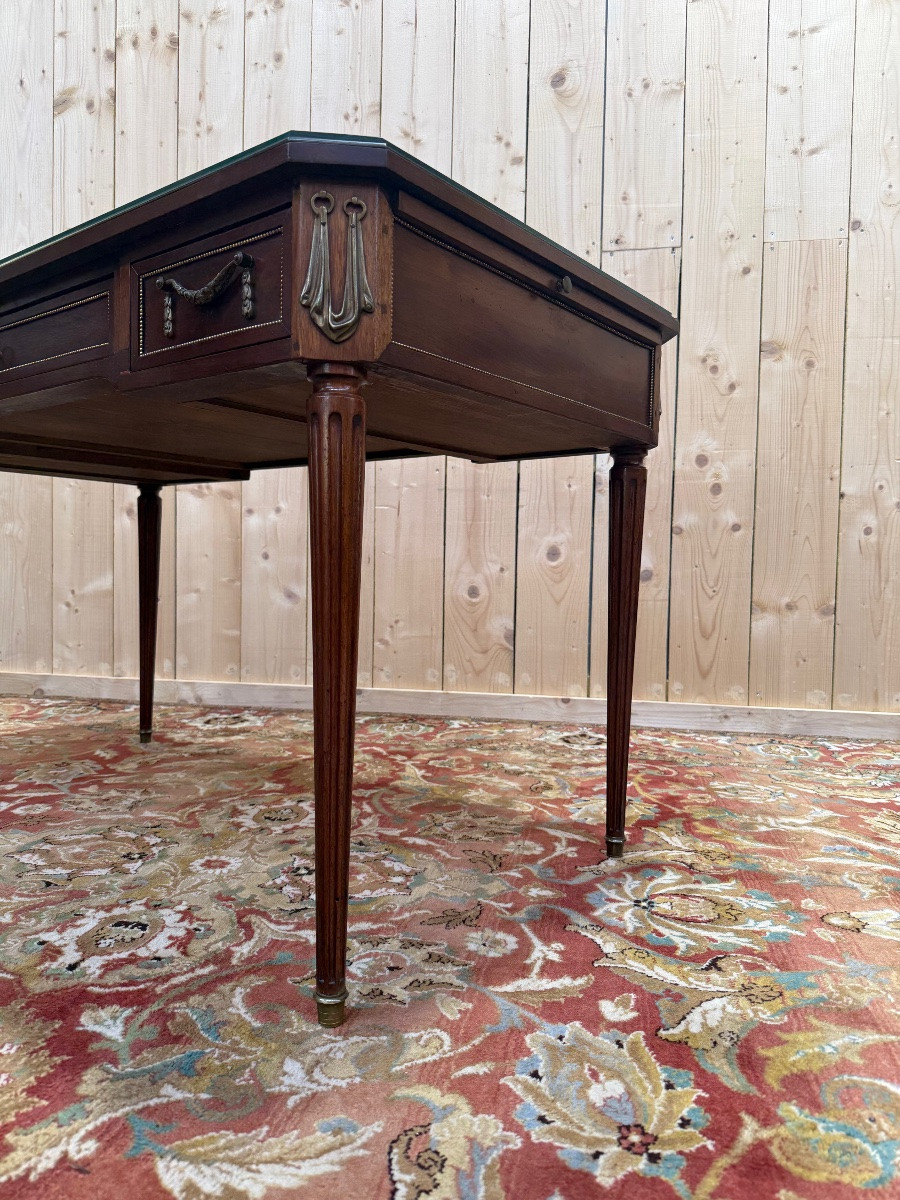 Louis XVI Style Mahogany Flat Desk -photo-1