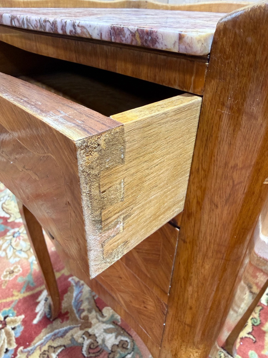 Pair Of Transition Style Bedside Tables In Marquetry-photo-1