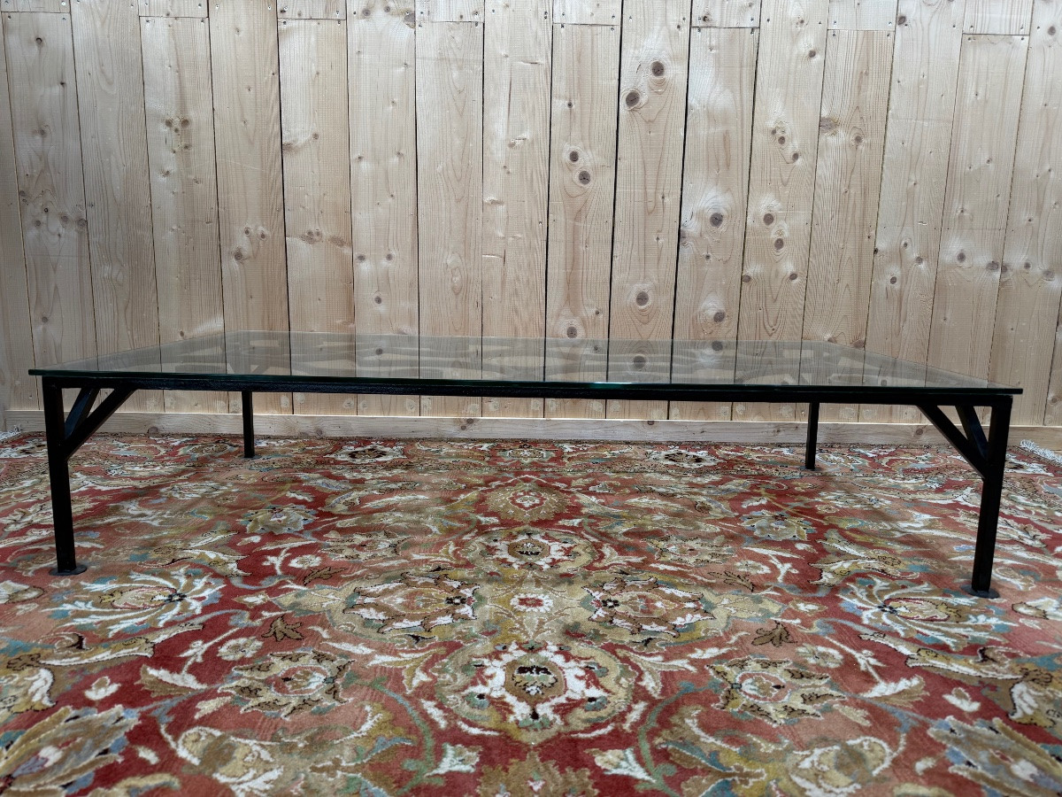 Wrought-iron Coffee Table With Glass Top-photo-2