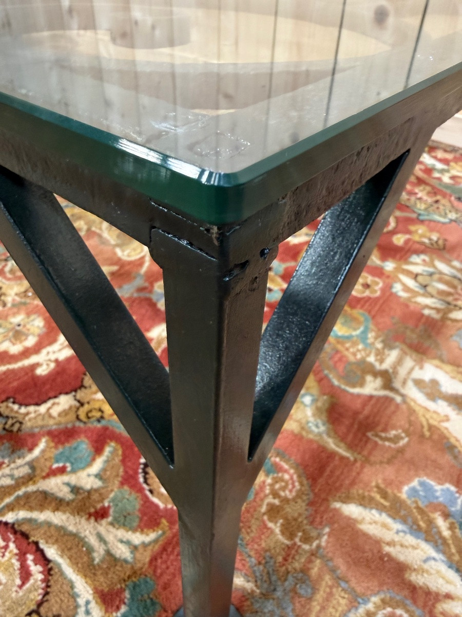 Wrought-iron Coffee Table With Glass Top-photo-3