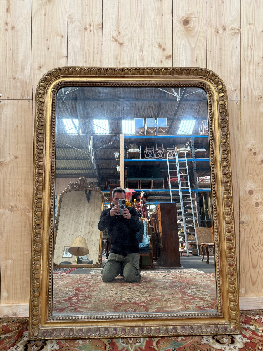 Miroir époque Louis Philippe à la feuille d'or-photo-3
