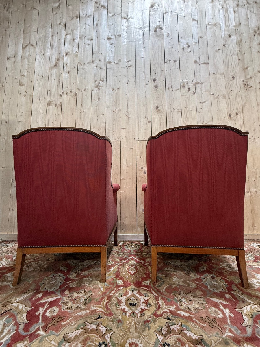 Pair Of English-style Armchairs - Bergères-photo-3