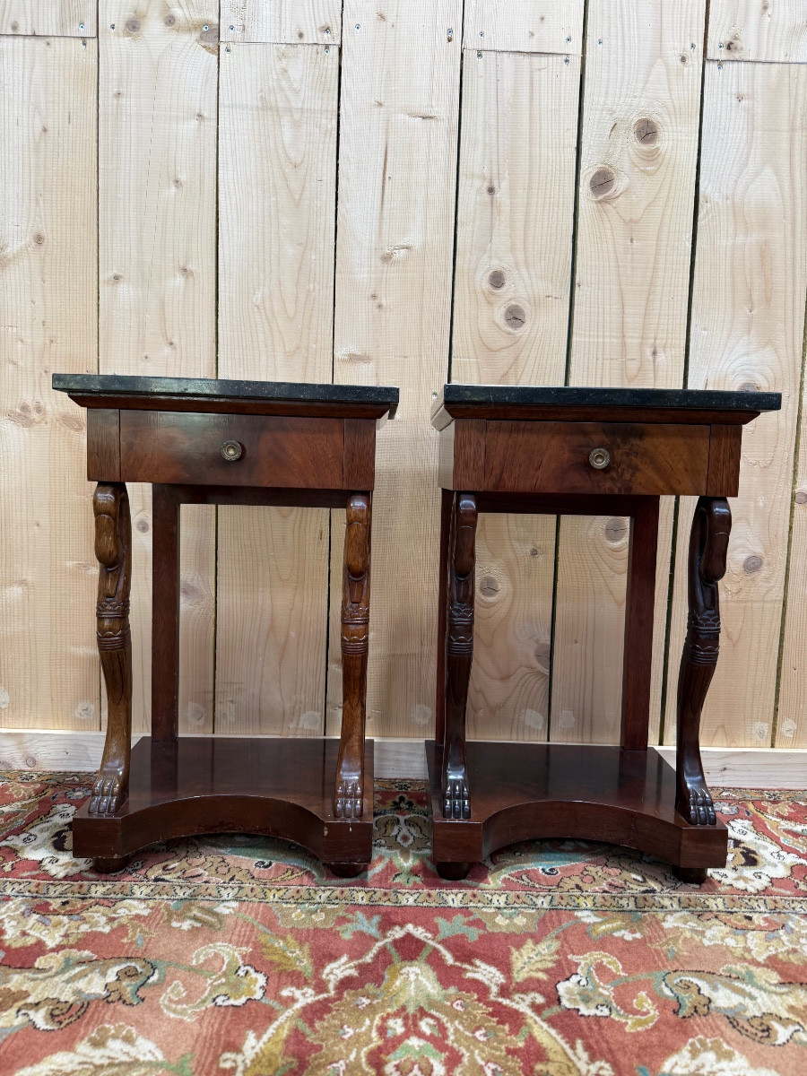 Pair Of Empire-style Bedside Tables