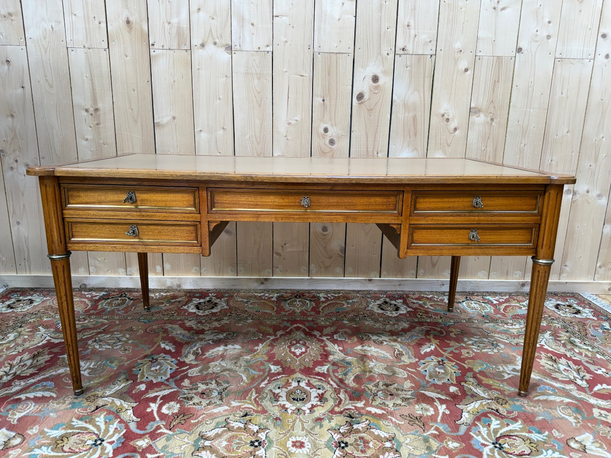 Grand bureau plat de style Louis XVI -photo-8