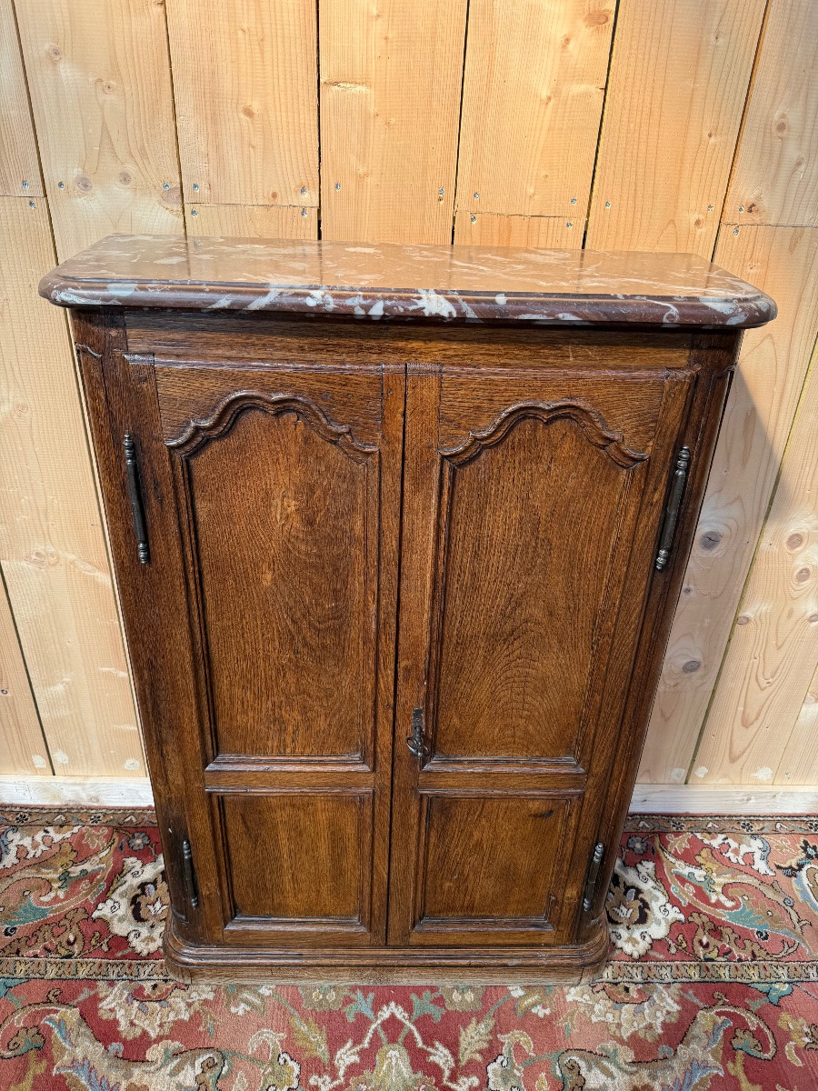 Petite armoire de style Louis XIV en chêne massif -photo-2