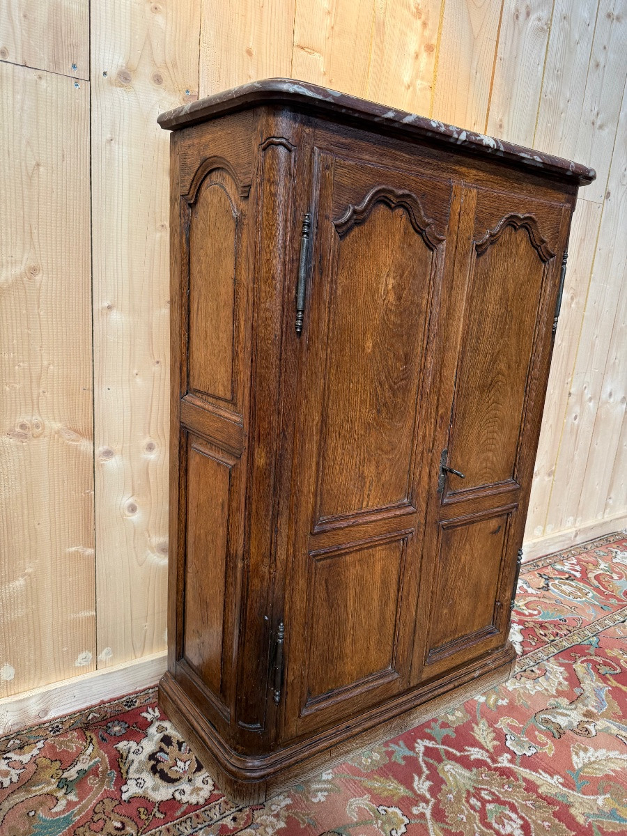 Petite armoire de style Louis XIV en chêne massif -photo-3