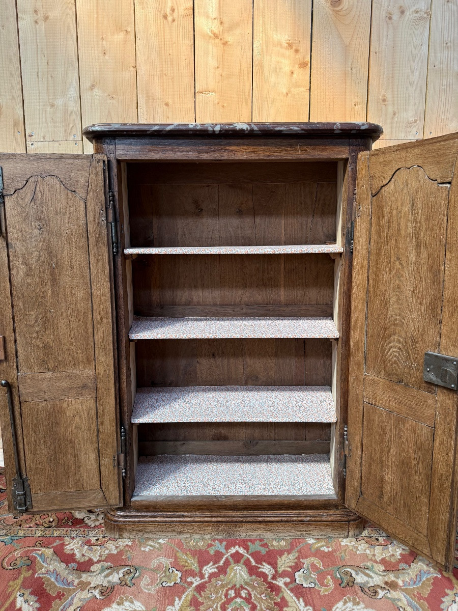 Petite armoire de style Louis XIV en chêne massif -photo-2