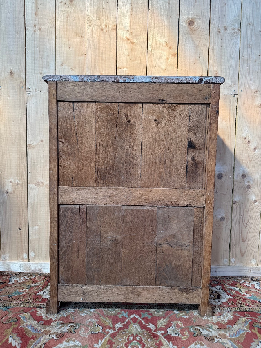 Petite armoire de style Louis XIV en chêne massif -photo-3