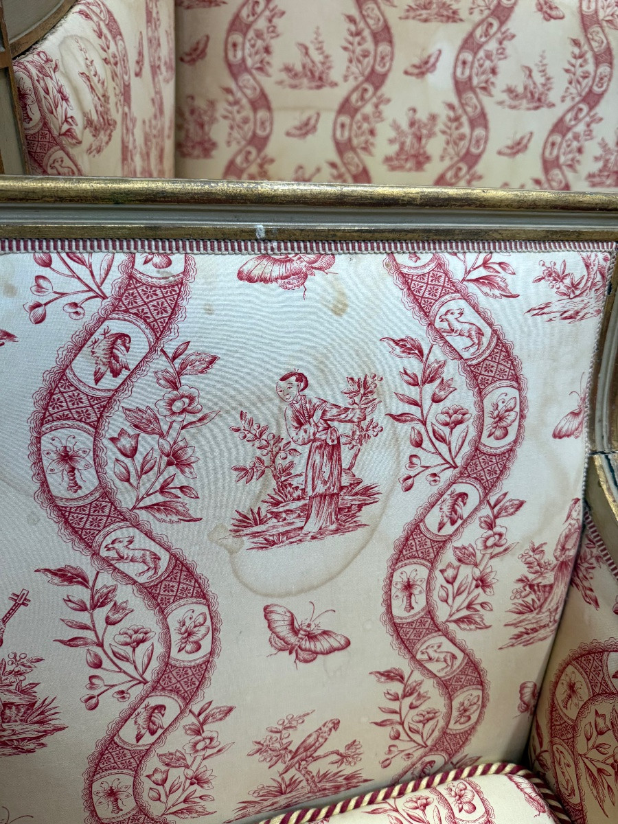 Salon d'époque Louis XVI en bois réchampi -photo-1