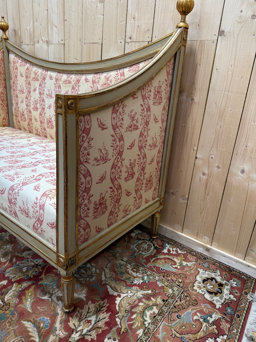 Salon d'époque Louis XVI en bois réchampi -photo-5
