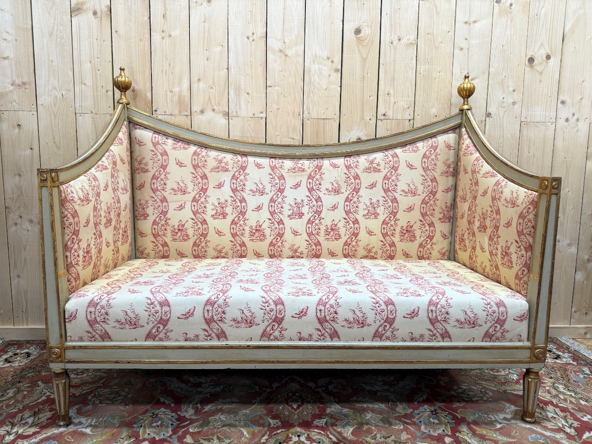 Salon d'époque Louis XVI en bois réchampi -photo-7