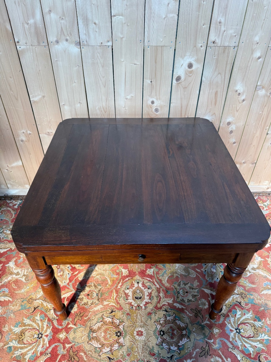 Mahogany Dining Table With Integrated Extensions-photo-2