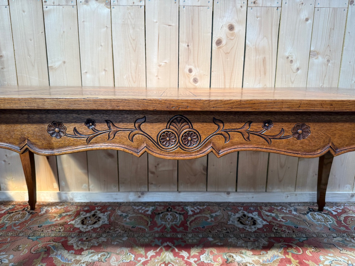 Louis XV Style Farmhouse Table In Oak-photo-2