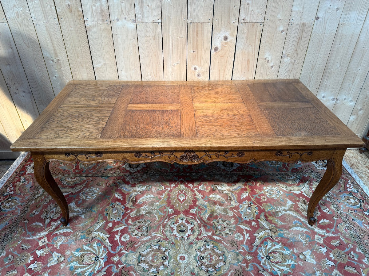 Louis XV Style Farmhouse Table In Oak-photo-3