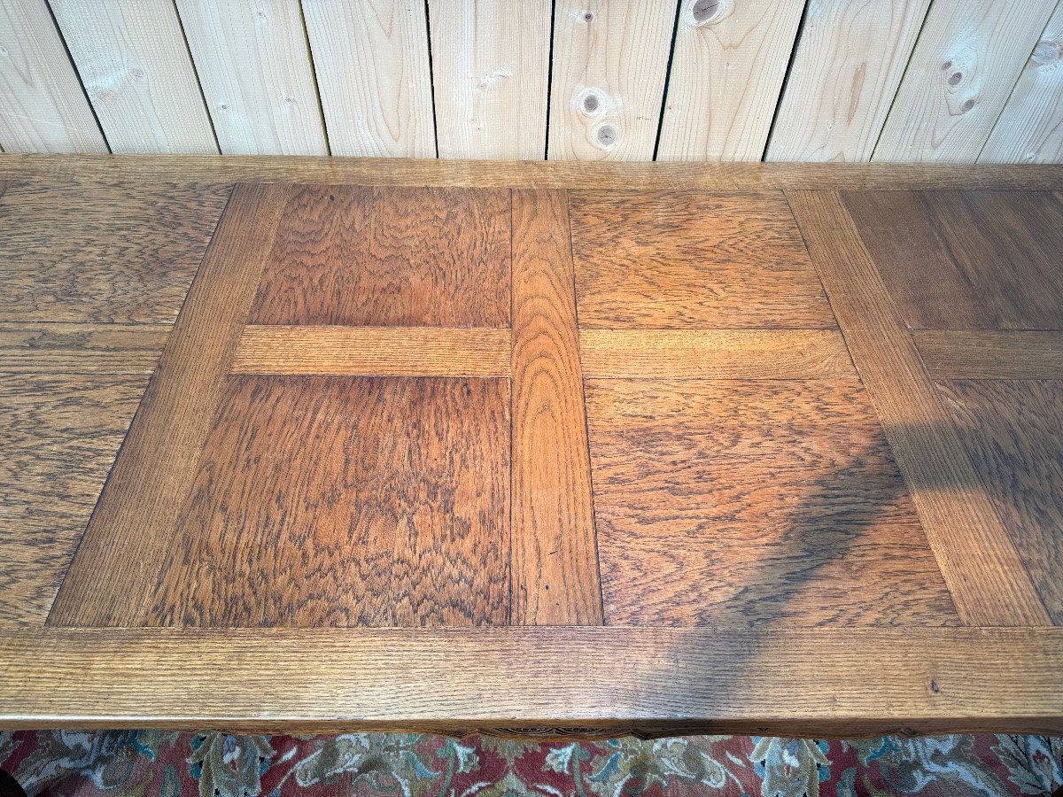Louis XV Style Farmhouse Table In Oak-photo-4