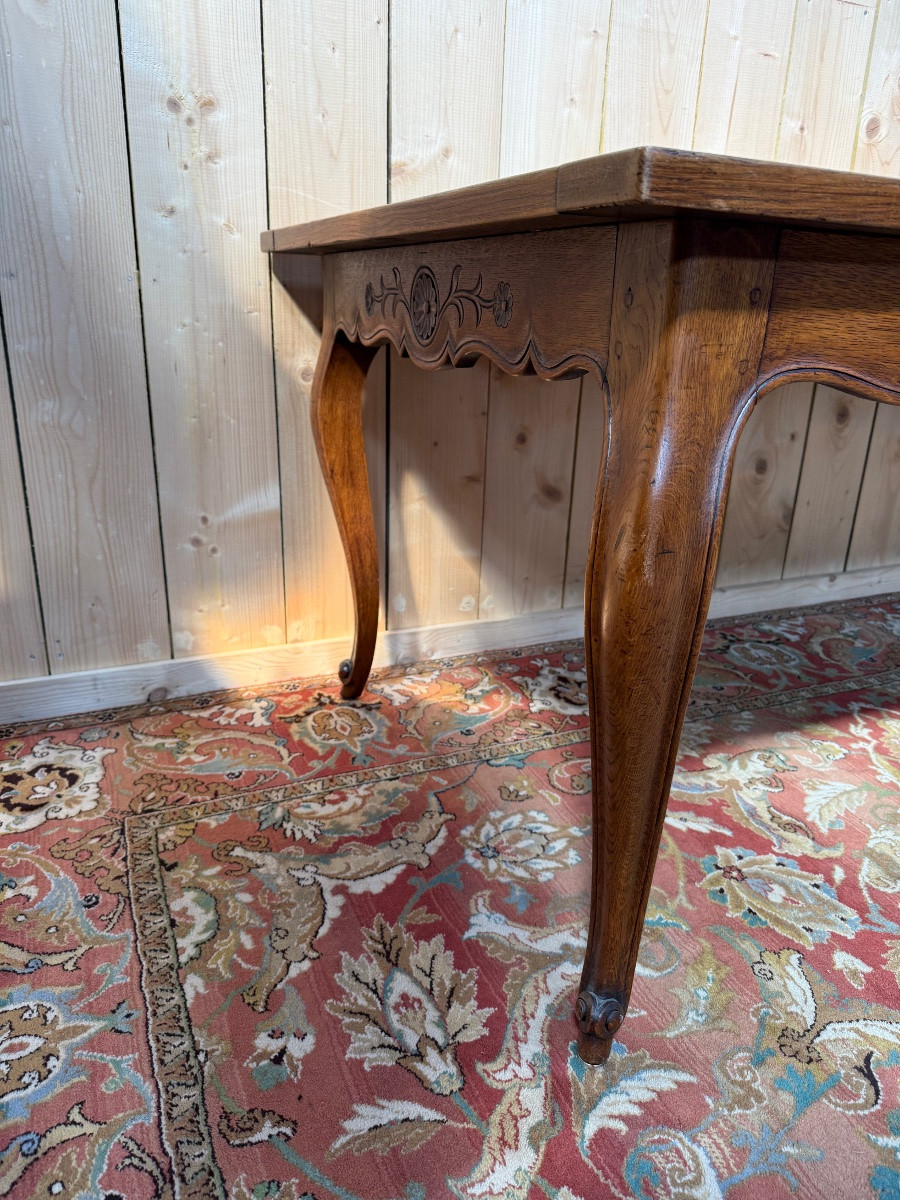 Louis XV Style Farmhouse Table In Oak-photo-3