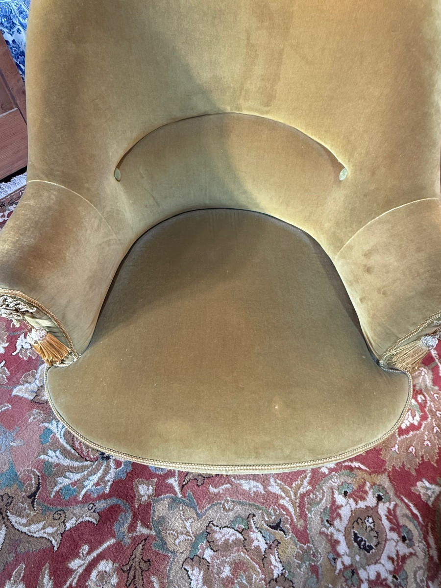 Pair Of Napoleon III Style Crapaud Armchairs-photo-4