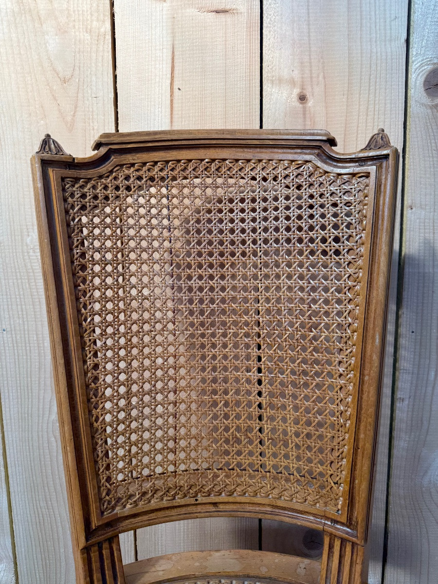 Suite Of 6 Louis XVI Style Wickerwork Chairs-photo-1