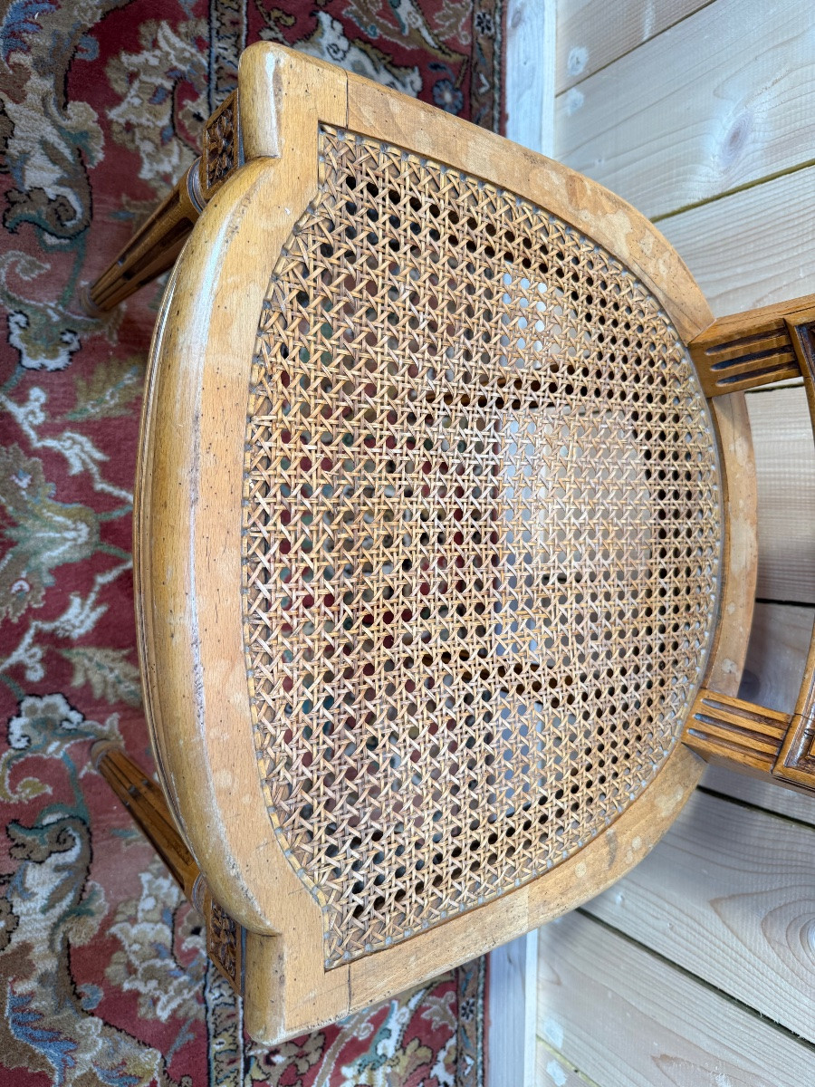 Suite Of 6 Louis XVI Style Wickerwork Chairs-photo-2