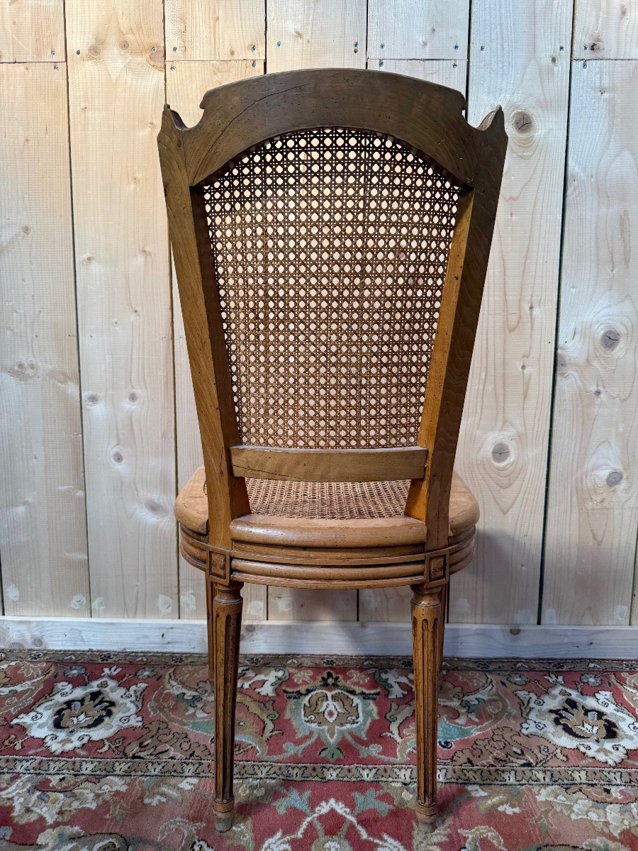 Suite Of 6 Louis XVI Style Wickerwork Chairs-photo-4