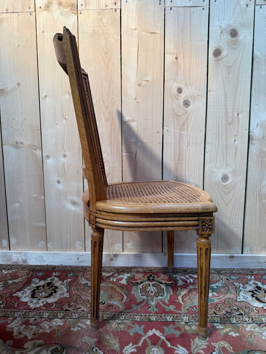 Suite Of 6 Louis XVI Style Wickerwork Chairs-photo-5