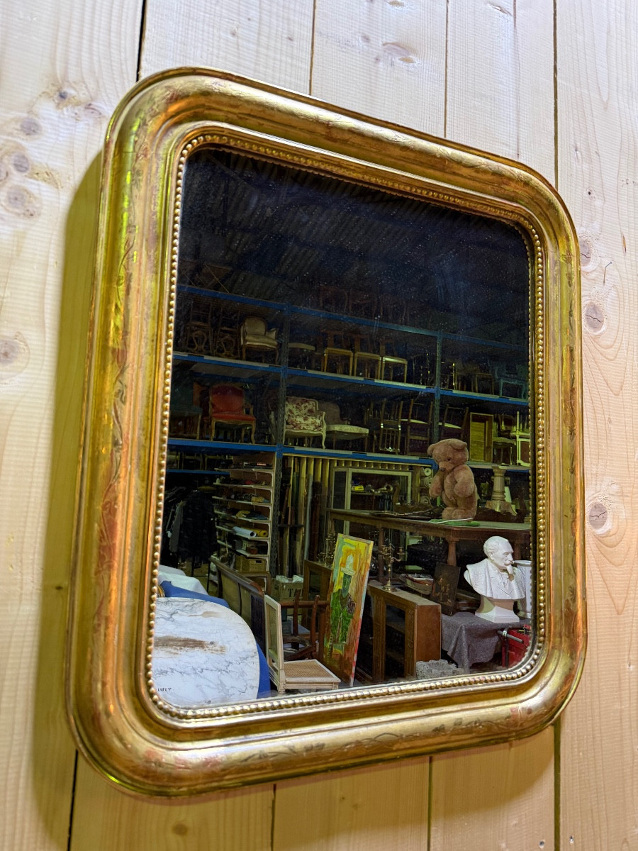 Louis XVI Style Mirror In Wood And Gilded Stucco
