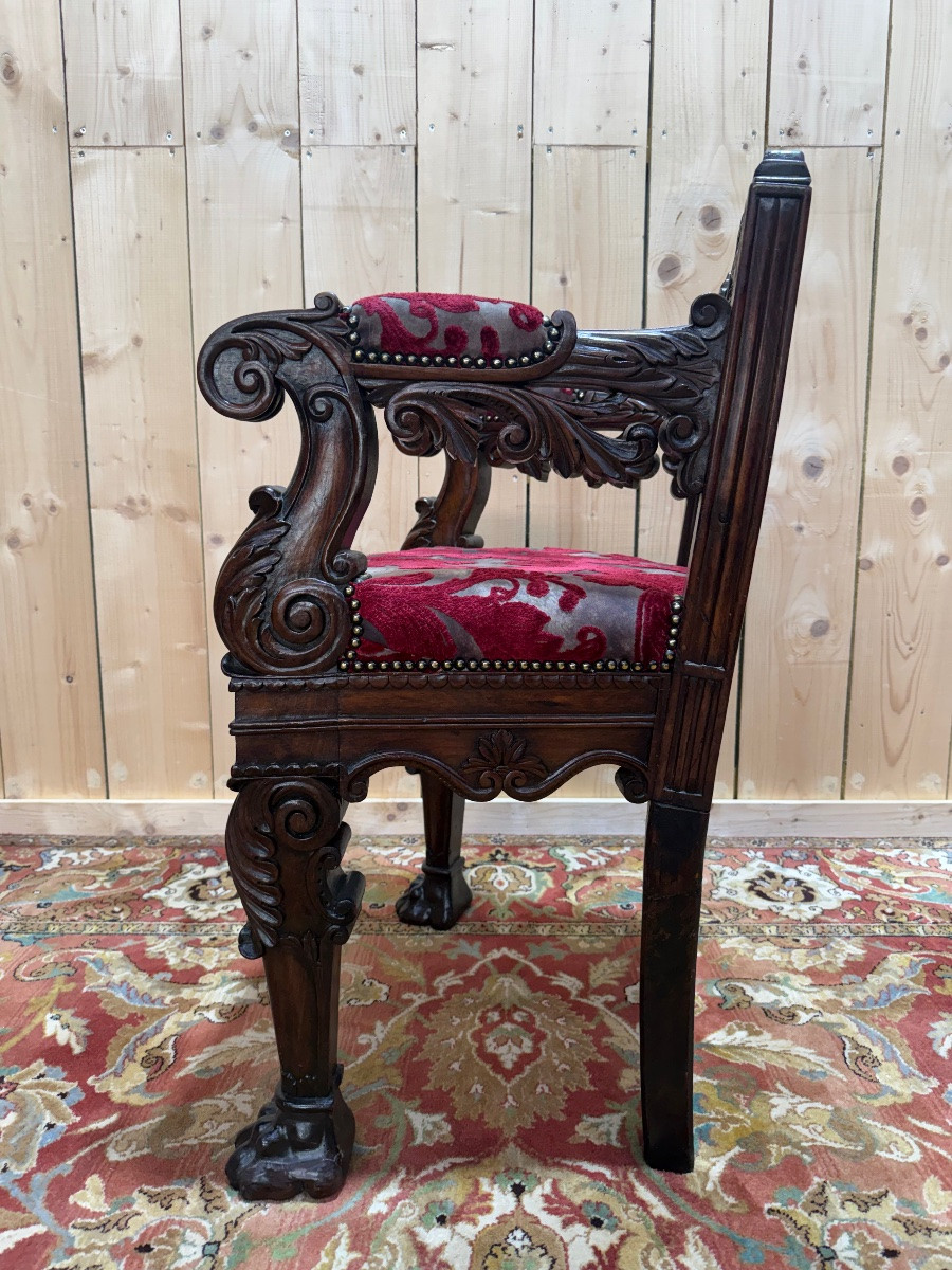 Armchair - Trône d'évêque Neogothic / Renaissance-photo-2