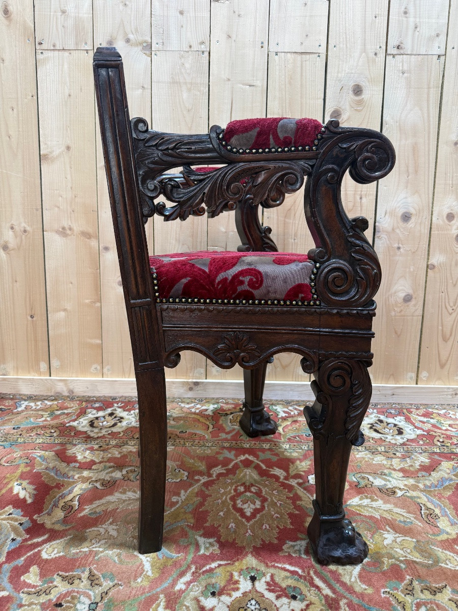 Armchair - Trône d'évêque Neogothic / Renaissance-photo-4