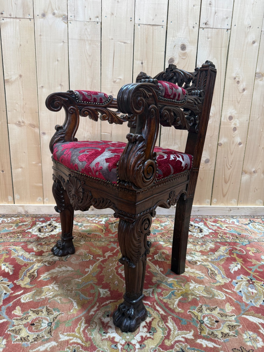 Armchair - Trône d'évêque Neogothic / Renaissance