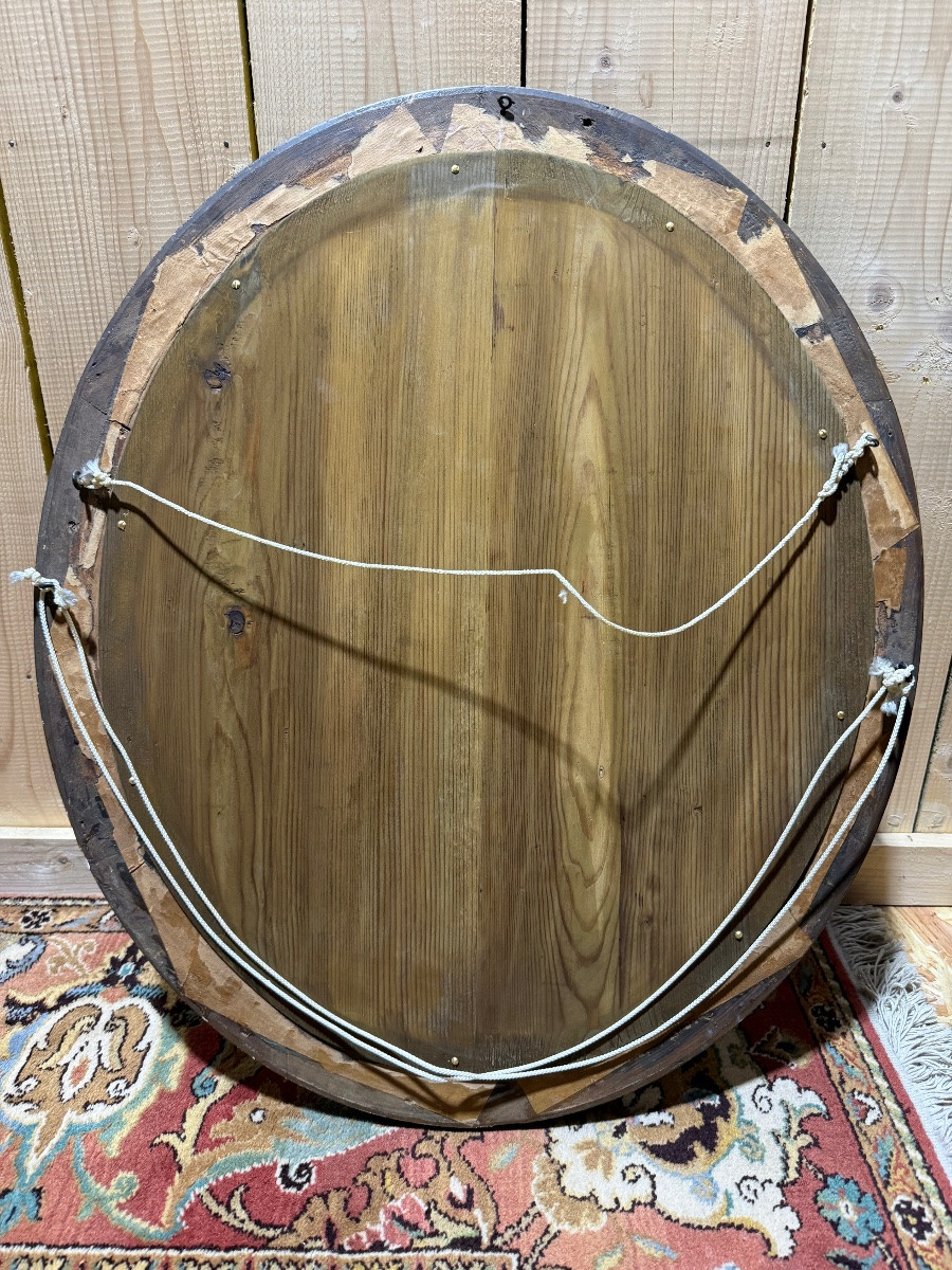 Gilded Oval Mirror Napoleon III Period-photo-2