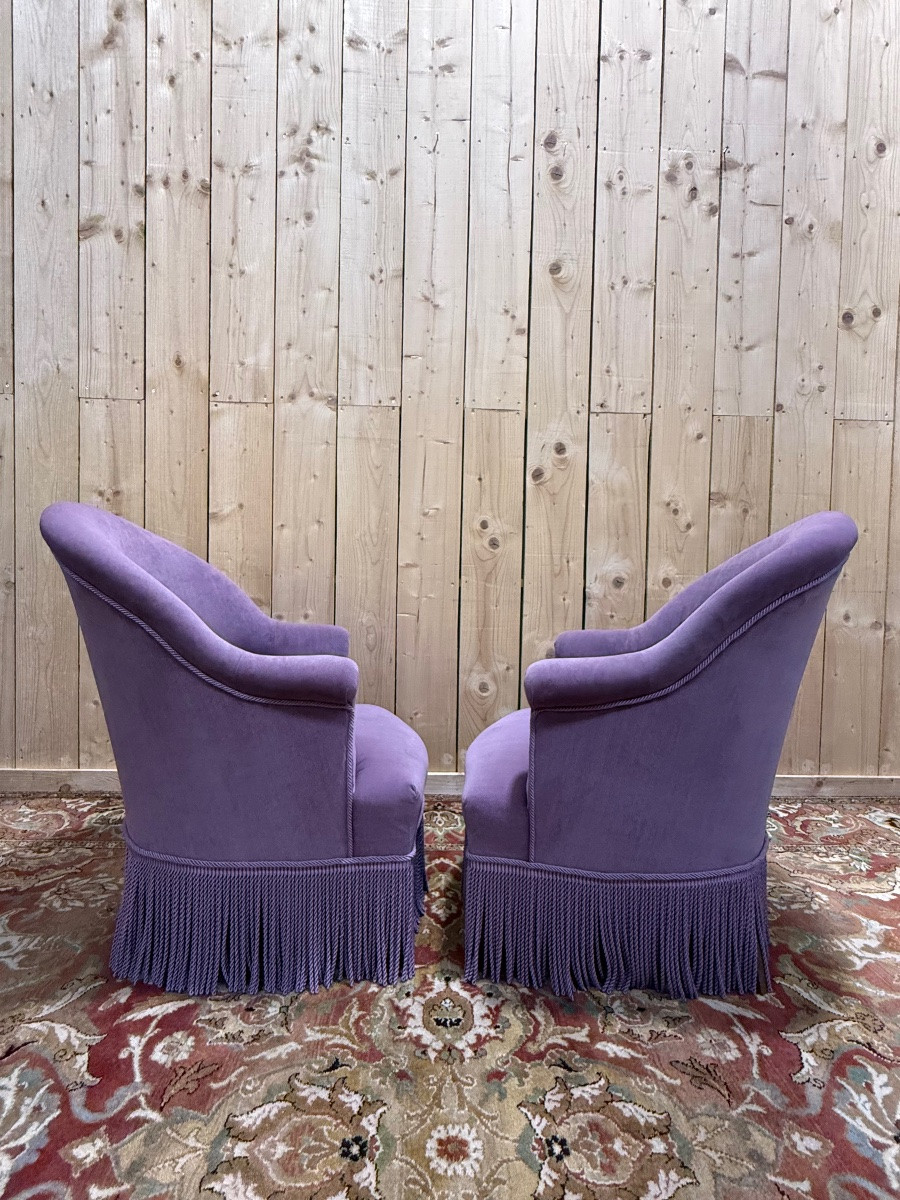 Paire de fauteuils crapaud de style Napoléon III-photo-1