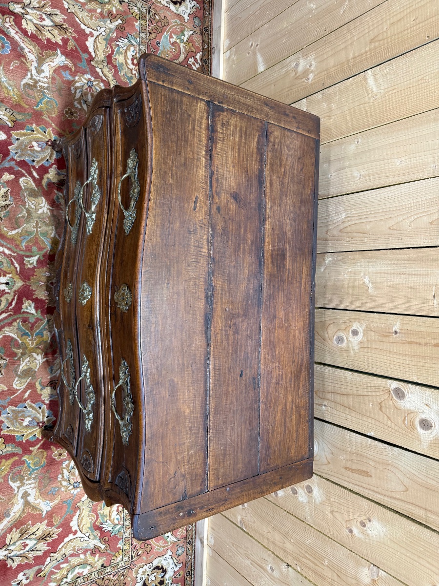 Commode d'époque Régence en noyer -photo-4