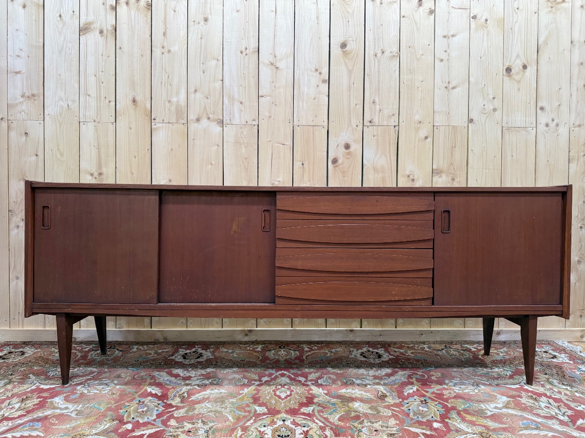 Scandinavian Sideboard In Solid Teak