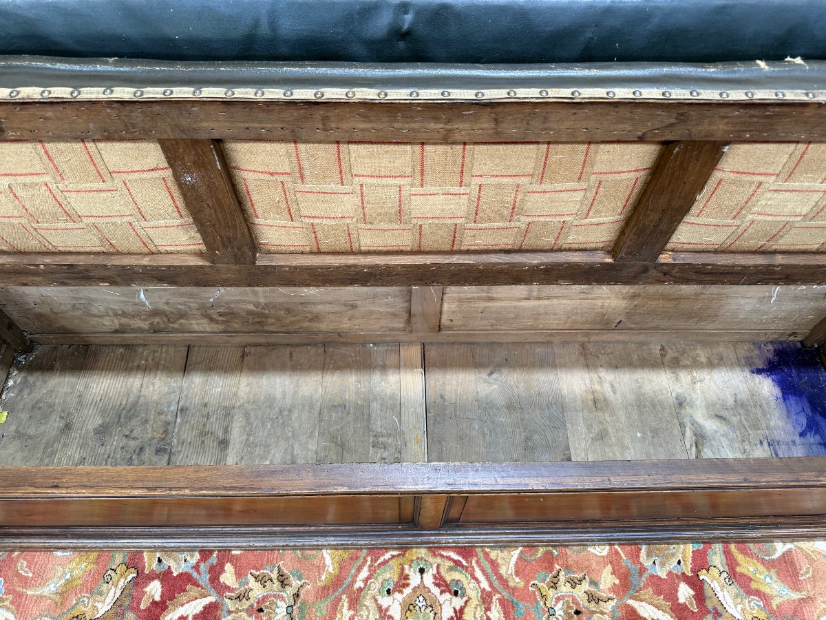 Banc - Coffre de style Haute époque / Renaissance en noyer -photo-3